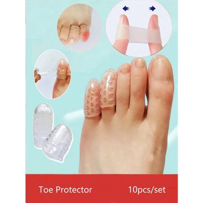 Гелевые протекторы для пальцев ног, дышащие рукава с открытыми пальцами, трубки для пальцев ног, колпачки для пальцев ног для разделения пальцев и предотвращения трения