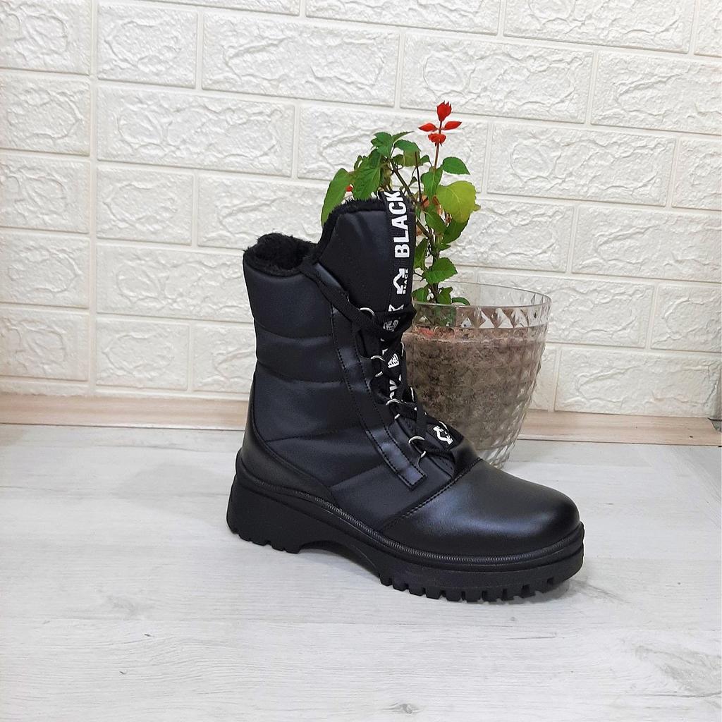 Twingo 875 Черные женские ботинки Nova на молнии с мехом внутри