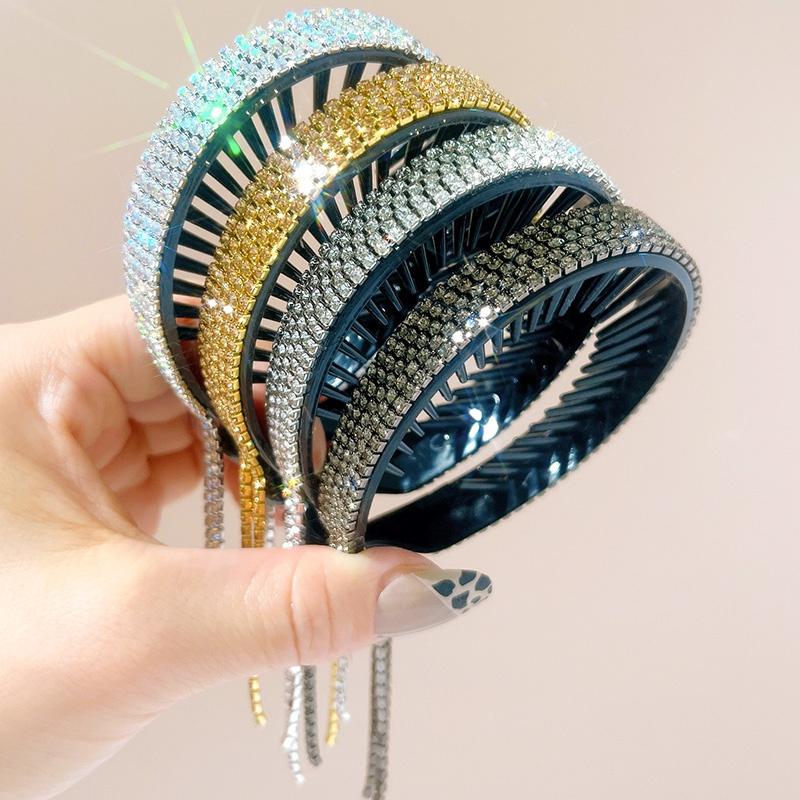 Роскошные сверкающие стразы, трендовая женская заколка для волос, пластиковый держатель для хвоста, головные уборы, женские аксессуары для волос
