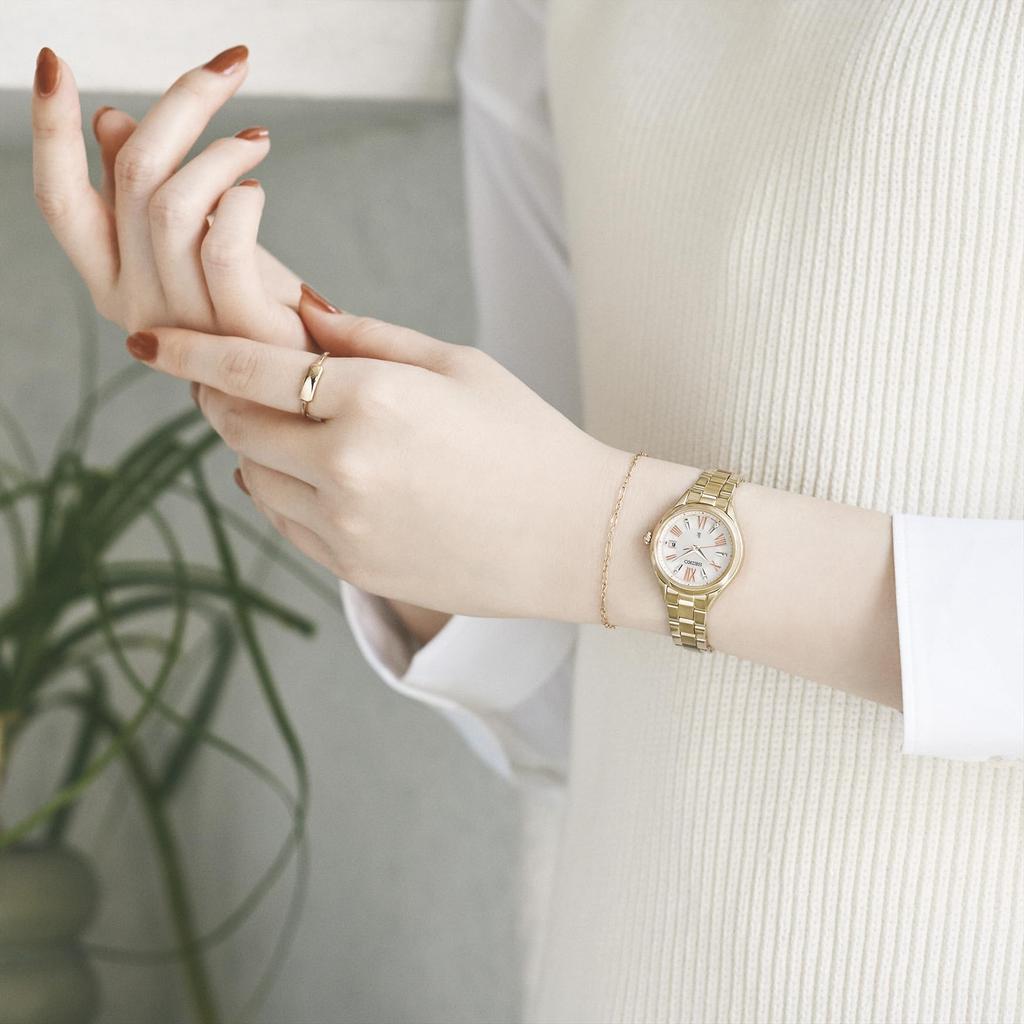 Seiko Watch Lucia Grow SSQW098 Lady Gold Watch Women's