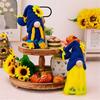 Sunflowers Gnomes Kitchen Tiered Tray Decros Spring Sunflowers Faceles Doll