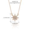 Sun God Necklace Gold Rays Diamond Pendant Sun Short Neck Sweater Chain Women