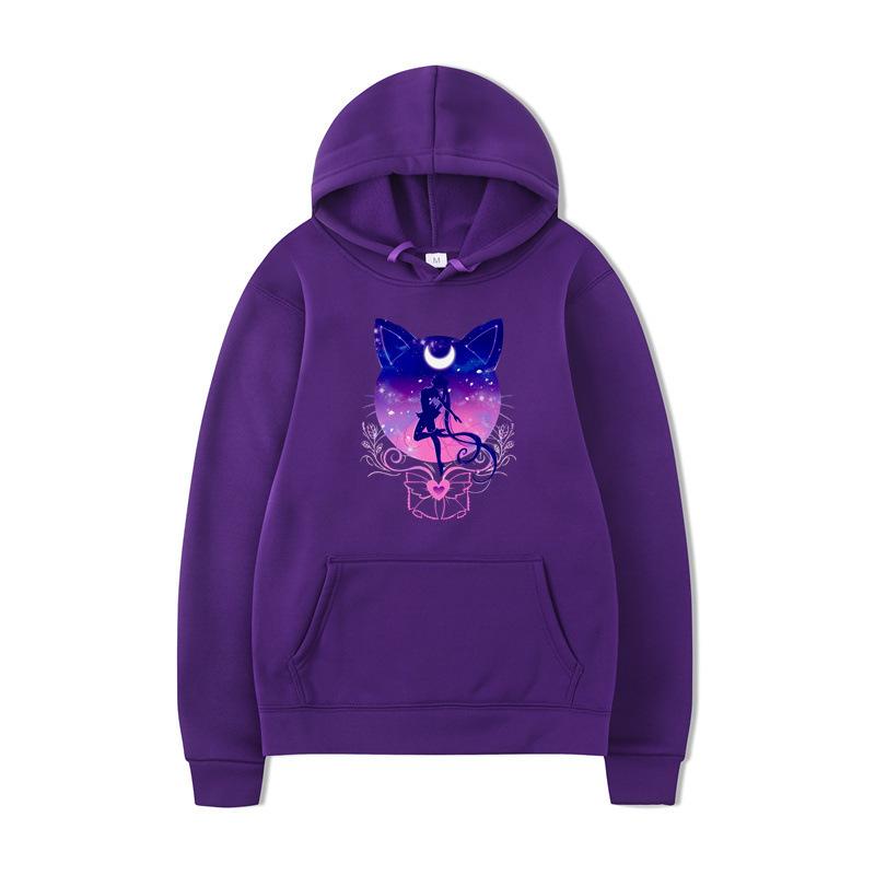 Wish Hoodie Japanese Anime Sailor Moon Water Ice Moon Girls Creative Sweater