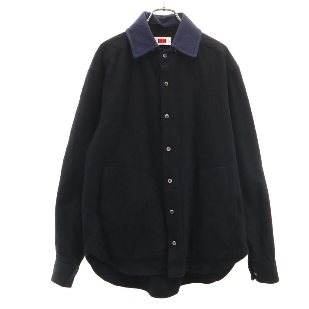 By H. Made In Japan Wool Blend Long Sleeve Shirt 3 Black Men's Used