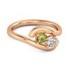 Peridot Two-Stone Bypass Ring - Sterling Silver Rose Gold Vermeil