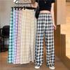 Spring/Summer 2025 Women's Checkered Loose Slimming Wide-Leg Pants - Korean Style Trend
