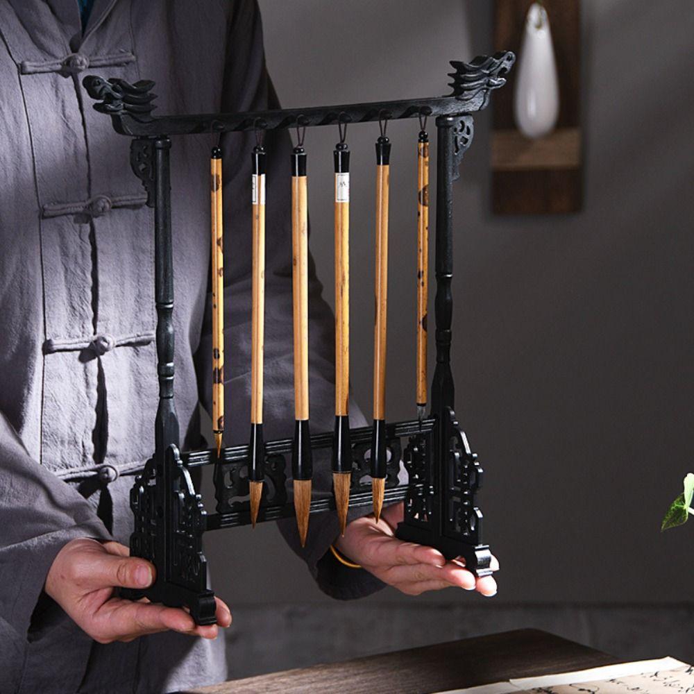 Desktop Organizer Calligraphy Brush Organizer Multifunctional Chinese Brushes Holder Teahouse
