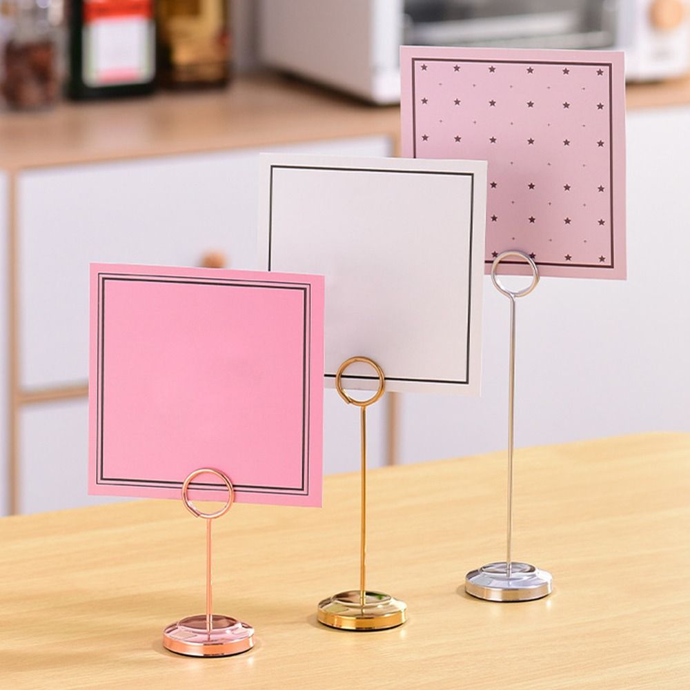 Stainless Steel Table Number Holder Round Card Holder New Paper Stand