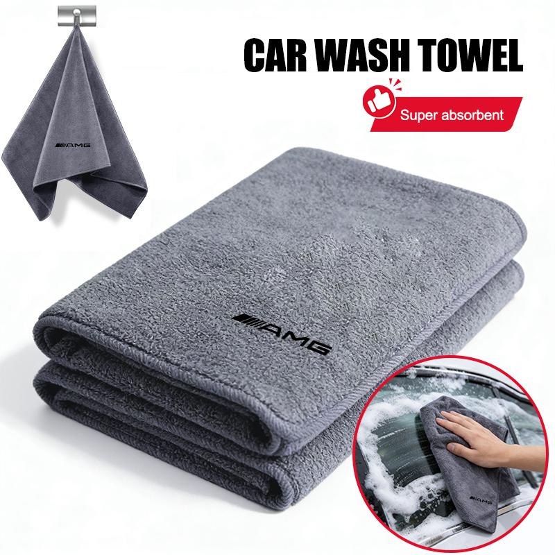 Car Double-Faced Plush Absorbent Towel Cleaning Cloth For Mercedes Benz AMG W204 W205 W211 W212 W213 W176 GLA CLA Stickers EUVWX1