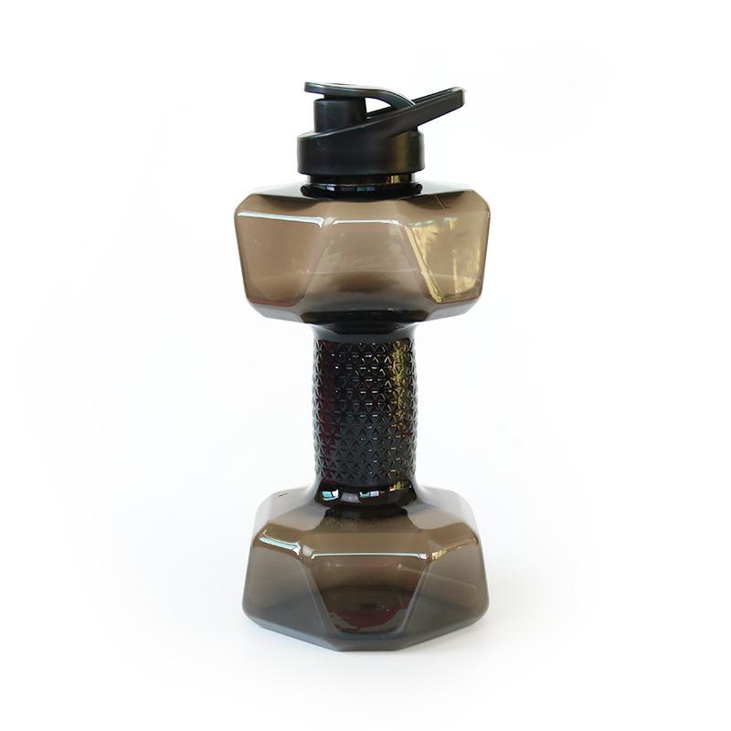 1 шт. 1500 мл. Пластиковая портативная бутылка для воды в форме гантели большой емкости, креативная спортивная бутылка для фитнеса и гантелей