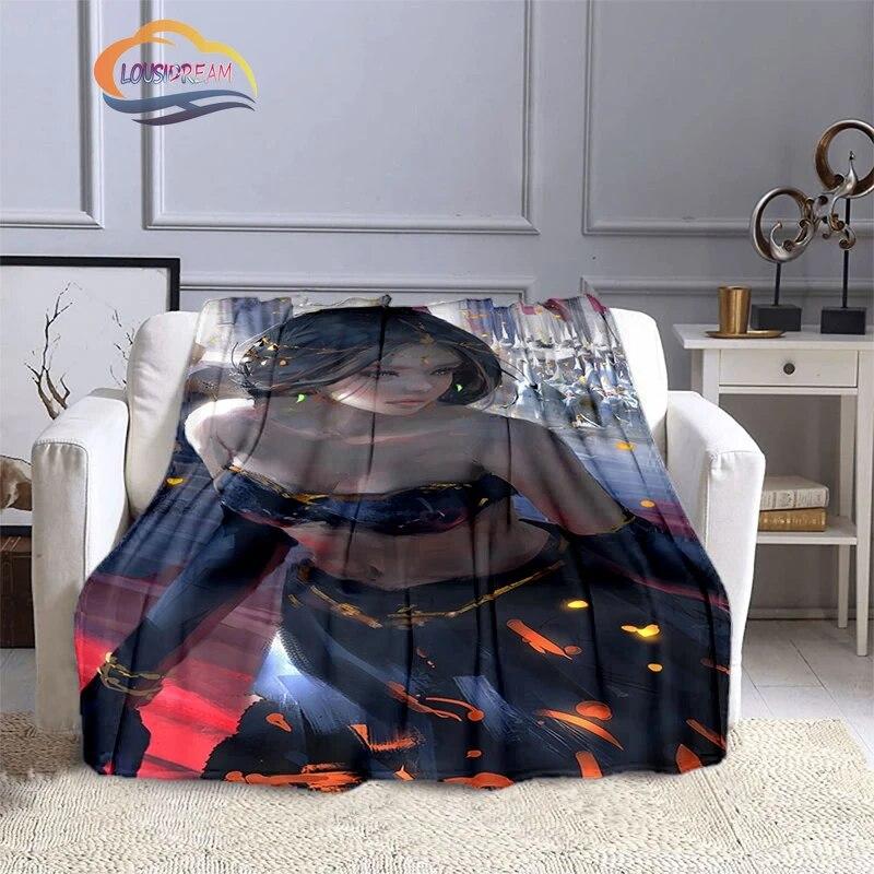 Ghost Blade Blanket 3D Printing Sexy   by Wolp Flannel Cashmere Blanket Girl Gift Beautiful Cartoon Girl