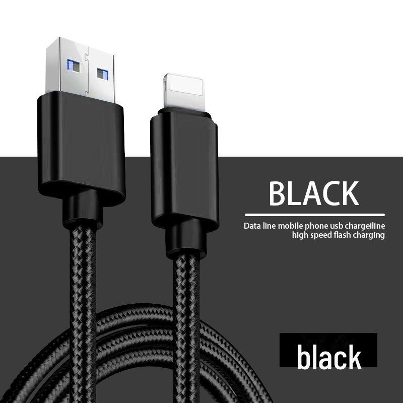 3A нейлоновый плетеный кабель для быстрой зарядки для телефонов Apple, Android и Type-C