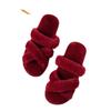 2024 Winter Fashion Open Toe Solid Color Hot Selling Home Comfortable Low Heel Suede High Quality Women's Flat Slippers