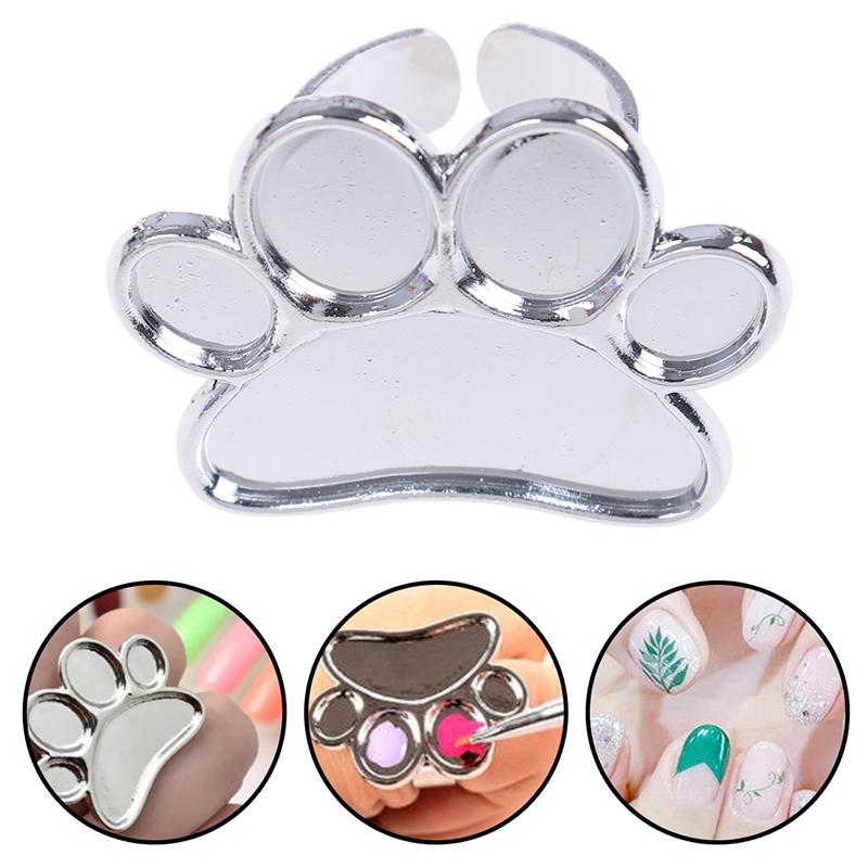 Nail Art Metal Finger Ring Palette Color Painting Pigment Holder Nail Art Tool
