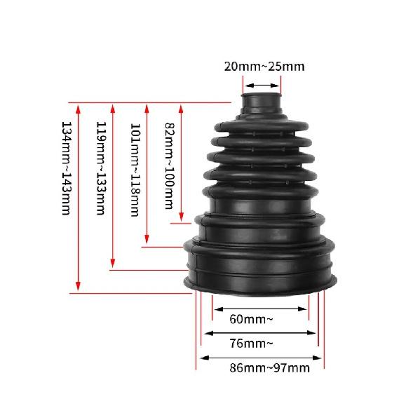 2 шт. Универсальный черный комплект пыльников ШРУС (гранаты) Пыльник Шарнира Равных Угловых Скоростей
