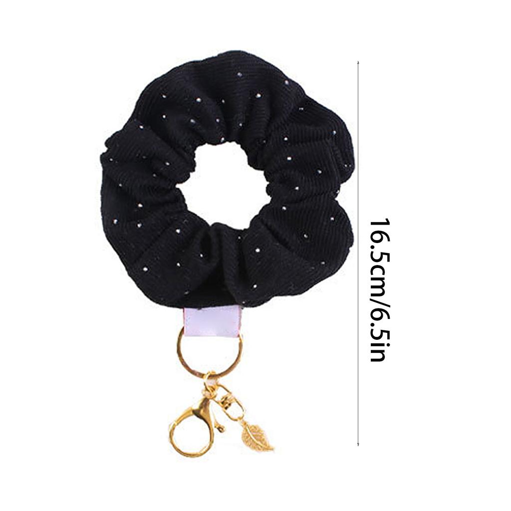 Fashionable Scrunchie Wristlet Keychain Charm Pendant Versatile Use Hair Tie Accessory for Trendy Women and Girls