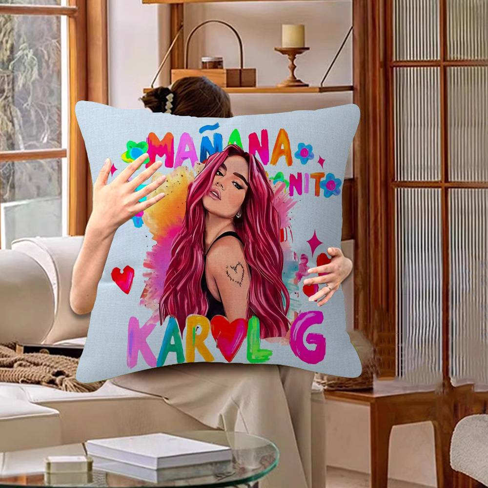 Подушка Karol G Manana Sera Bonito Подушка с аниме Подушка для дивана Подушка для изголовья кровати Наволочка Чехол для подушки 45x45 см Мода
