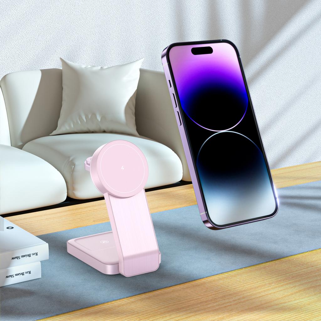 3 в 1 беспроводная зарядная подставка для iPhone Samsung Max складная быстрая зарядная станция док-станция для IWatch AirPods Pro