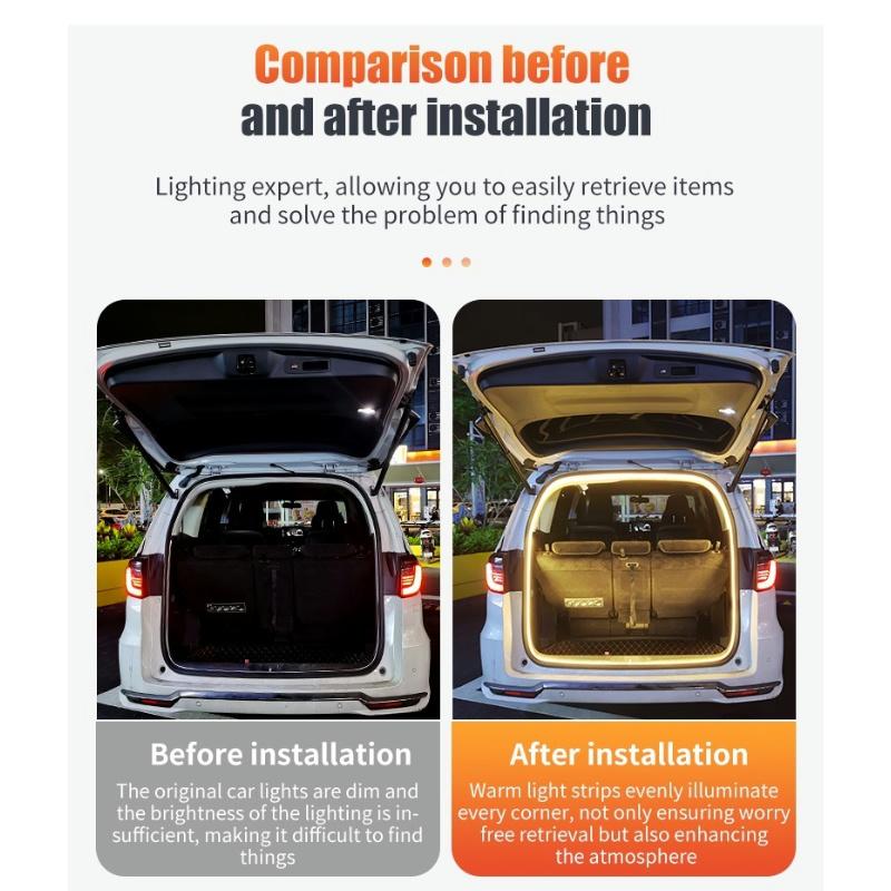 Светодиодная лента для багажника автомобиля 4 м Водонепроницаемое наружное освещение для пикника Атмосферное освещение Простая установка Без батареек