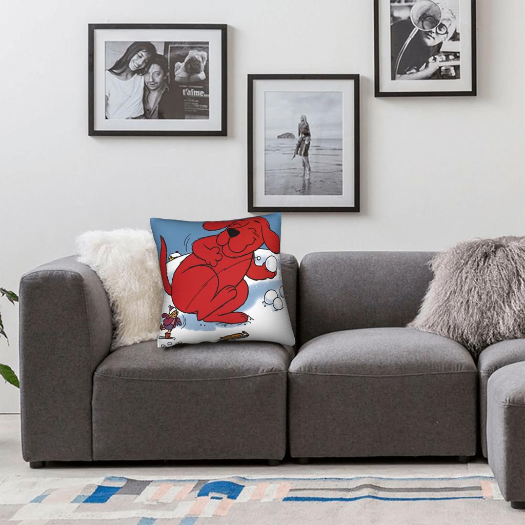 C-Clifford the Big Red Dog Pillow Case  Novelty Pillow Cover Soft Pillowcases For Chair Sofa Home Decor