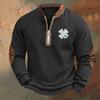 Men's St. Patrick's Day Vintage Casual Zip Sweatshirt Outdoor Casual Top