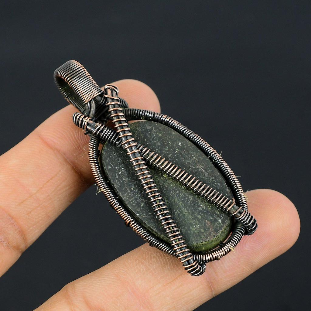 Abalone Shell 999 Copper Wire Wrapped Pendant, Handmade Gemstone Pendant Jewelry, Gifts For Wife Brand New Pendant