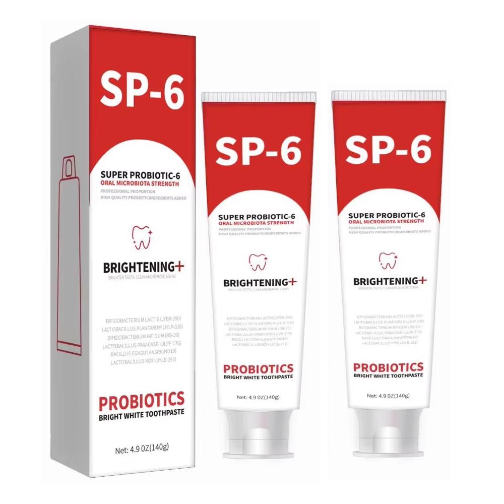 140 г SP-6 Пробиотическая зубная паста Отбеливание зубов Удаление зубного налета Предотвращение кариеса Гигиена полости рта Чистка Свежее дыхание Защита десен