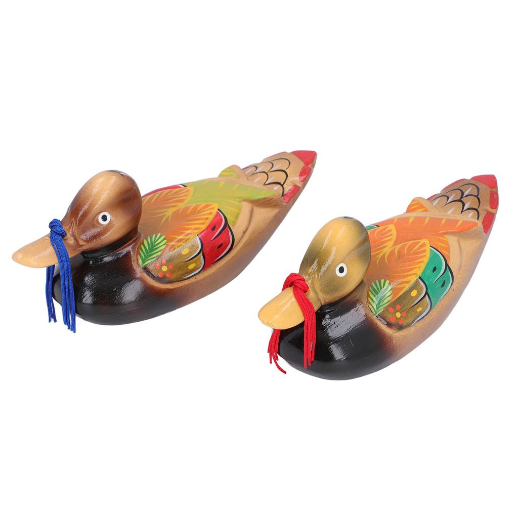 1 пара деревянных фигурок уток-мандаринок, красочные статуэтки влюбленных птиц, декоративная скульптура ручной работы