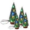 15/20/25/30cm LED Light Mini Artificial Christmas Tree Decoration Pine Needle Tree Green Cedar Xmas Tree Party Desktop Ornament