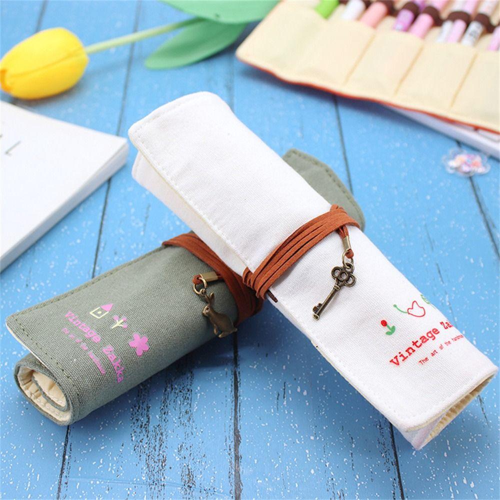 Pencil Pouch Pencil Case Roller Pen Bag Roll Pencil Bag Roll Up Pen Bag  Makeup Wrap Holder