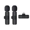 Wireless Lavalier Microphone Portable Noise Cancelling Audio Video Recording Mini Mic for IOS Android Plug-and-Play