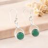 Faceted Green Onyx Stone 925 Sterling Silver Designer Earrings For Women 1.68" CE-15-19