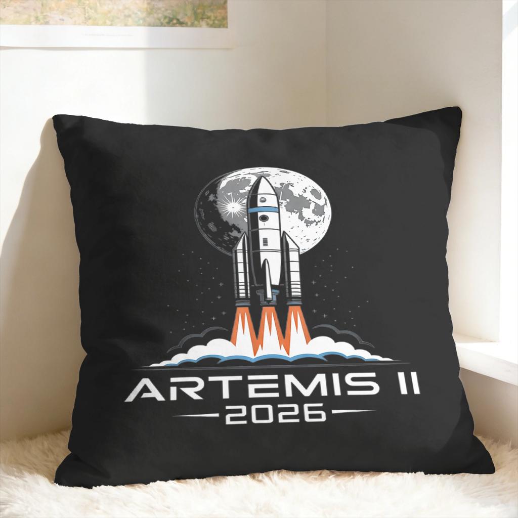 Artemis Ii Back To The Moon Pillow Case Kawaii Pillow Cover Graphic Pillowcases For Chair Sofa Home Decor