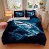 3pcs bedding set Sharks Ocean Predator Includes 1 Comforter + 2 Pillowcases, Without Pillow Inserts, Soft Comfortable, Lightweight Breathable134