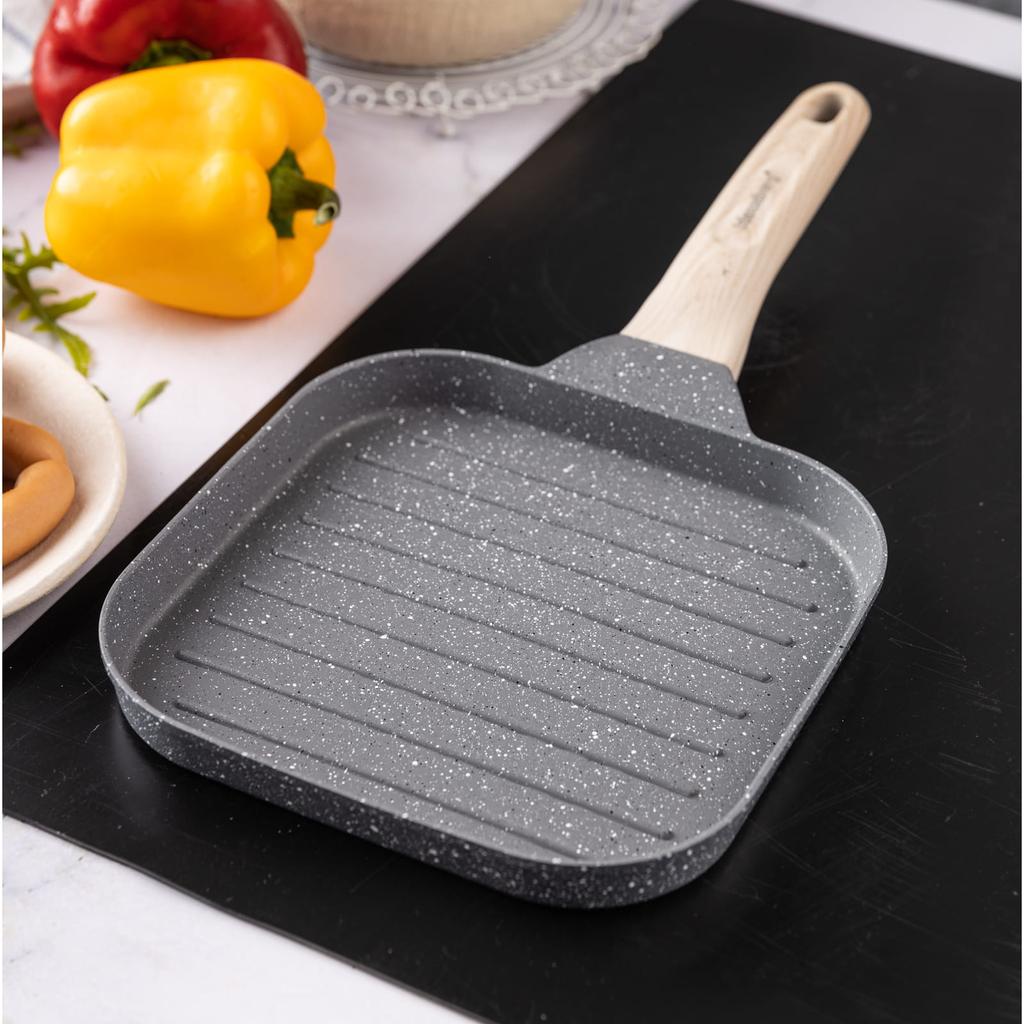 Patelnia grillowa 18x18cm marmurkowa SZARA KLAUSBERG KB-7811