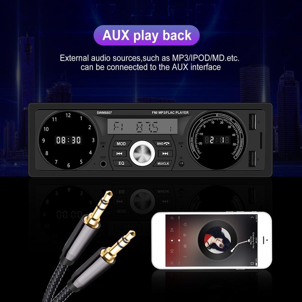 1DIN Car Radio Stereo Player Remote Control Digital Bluetooth Audio Music Stereo 12V Car Radio MP3 Player USB/SD/AUX-IN