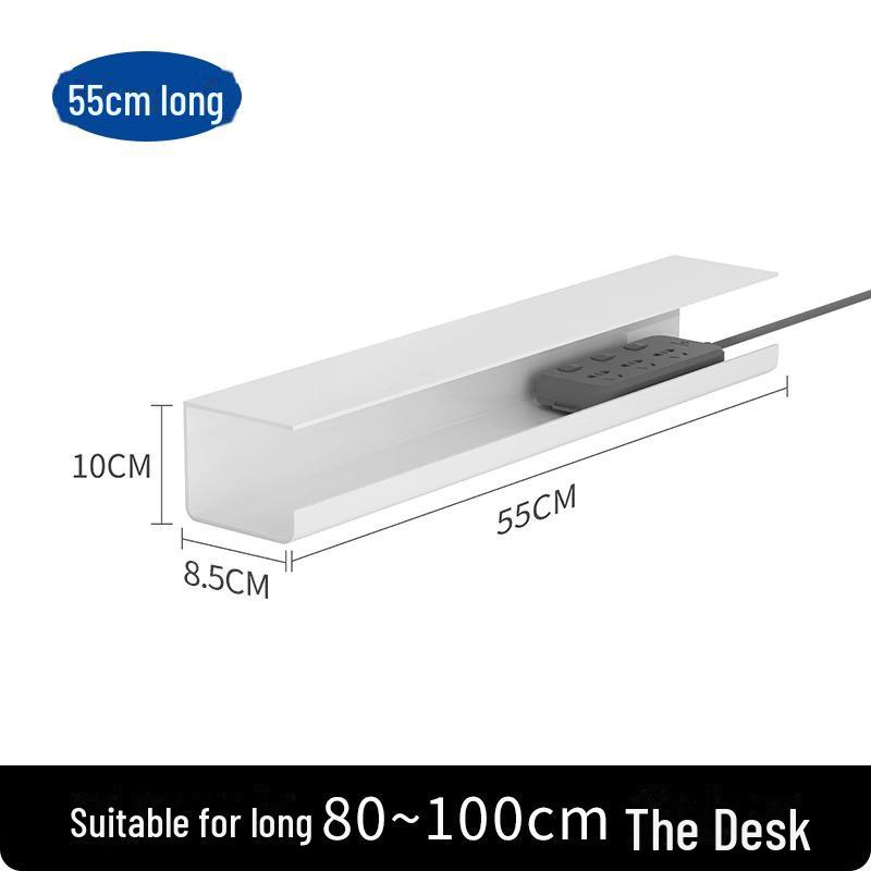 Under-Desk Cable Organizer: No-Punch Cable Management Box and Wire Storage for Computer Desks