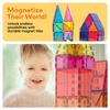 PicassoTiles Set of Magnetic Building Clear Magnetic 3D Building Blocks for Construction Playboards Unlock Your and More 60-Piece Tiles, - Creativity,