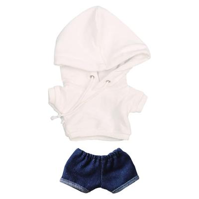 Niannyyhouse 15см Плюшевая одежда Худи, Джинсы, Одежда для хлопковой куклы, Наряжать (белый)