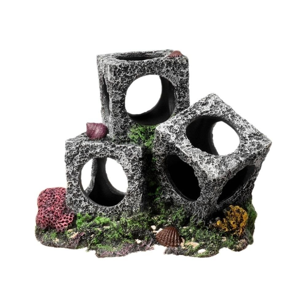 Hollowed-out Aquarium Rock Resin Shrimp Breeding Cave Cubes Cave Shelter Home Aquarium
