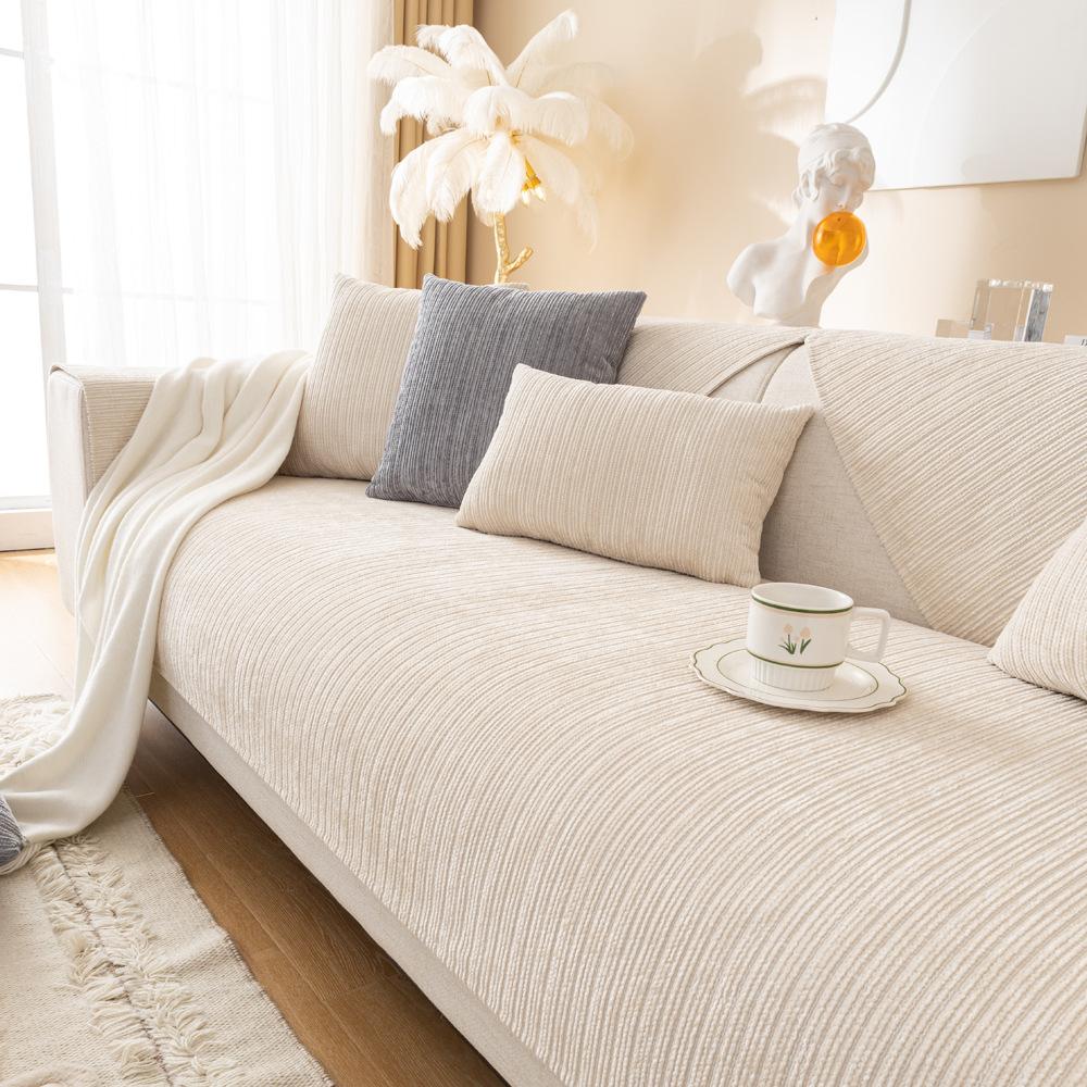 Chenille Sofa Cushion Four Seasons Universal Non-Slip Cushion Cream Wind Sofa Cover Backrest Towel Cover Cloth