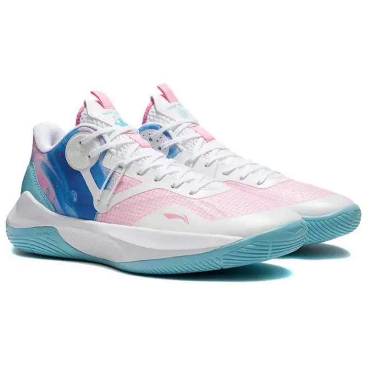 Li Ning Sonic 9 Team Сахарная Вата Текстиль, Синтетическая Кожа Амортизация Дышащие Отскок Низкие Баскетбольные Кроссовки ABPS023-1