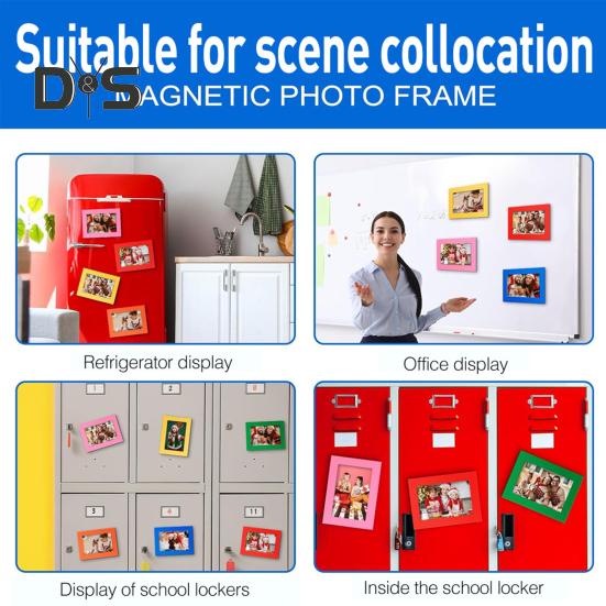 6/12 шт. Магнитная фоторамка на холодильник магнит картина искусство живопись плакат витрина рамка домашний офис украшение на холодильник ПВХ фото держатель
