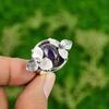 Natural African Amethyst Promise Flower Purple Ring Size 6.75 925 Silver