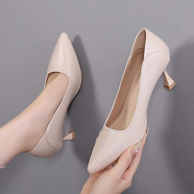 Женские туфли из натуральной мягкой кожи на тонком каблуке, профессиональные рабочие туфли, черные туфли на высоком каблуке, женские, для долгого стояния, не утомляют, универсальные кожаные туфли