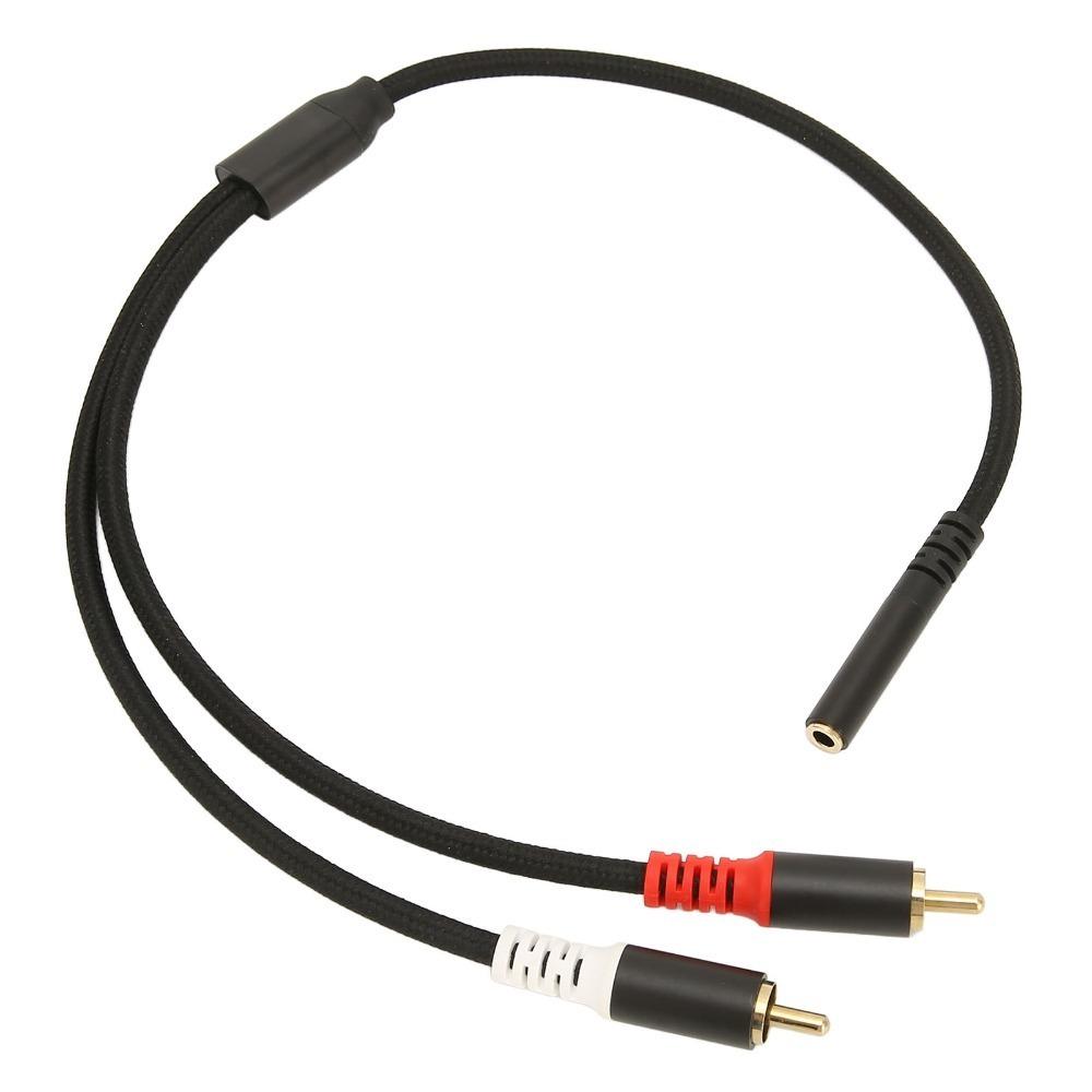 Gold Plated Stereo 3.5mm to 2RCA Cable Flexible Bidirectional Sound Y Splitter Cord For Phone