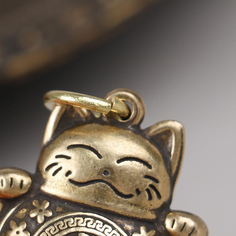 Брелок из чистой меди Lucky Cat, ювелирные изделия своими руками, подвесные аксессуары, брелок, подвеска