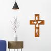 Intertwined Heart Cross Wall Decoration Handmade Wooden Double Hollow Love Heart Faith Prayer Cross Home Office Wall Art Ornament