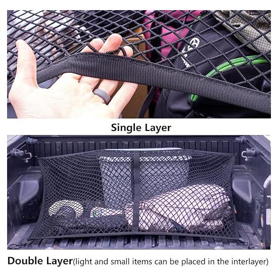 Highly elastic cargo net, simple truck bed cargo net storage rack, suitable for daily light trucks, 4'x4' can be stretched to 7'x7' (single layer)