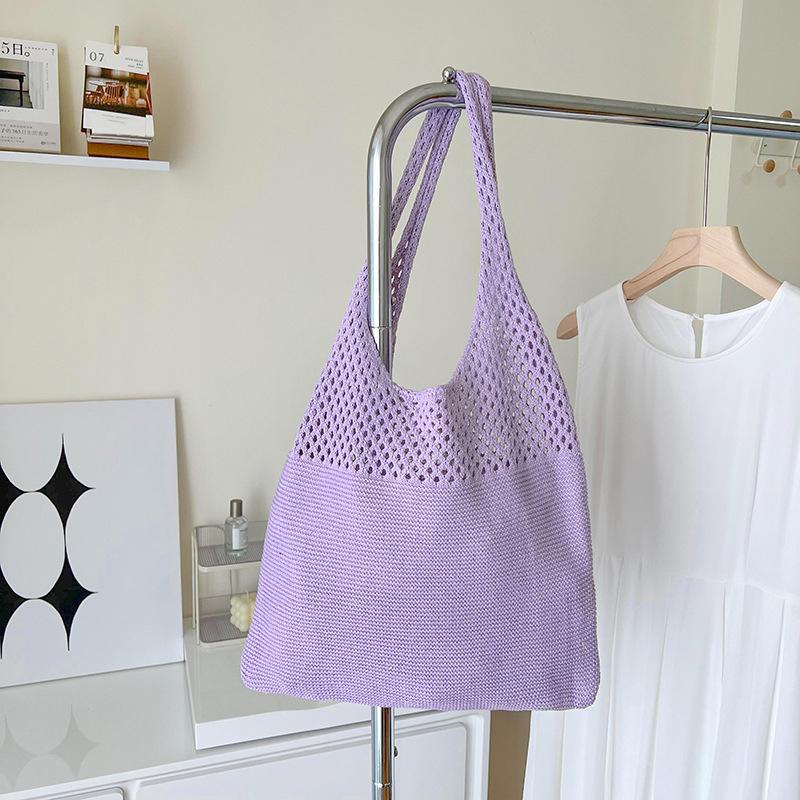 Дизайнерские вязаные сумки, вместительные сумки-тоуты для женщин, летние пляжные сумки, большие кошельки, повседневные ажурные тканые сумки через плечо